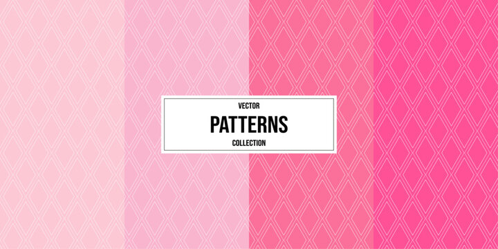 Set of pink geometric patterns