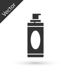 Grey Shaving gel foam icon isolated on white background. Shaving cream. Vector Illustration