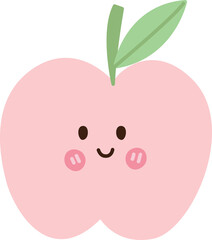 Healthy Fruit Apple hand drawn design in pastel colors