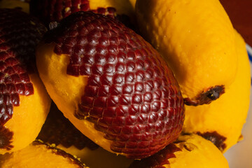 Aguaje is a fruit highly appreciated in the Amazon for its flavor and nutritional properties, it is used to make various products, aguaje is a super fruit.