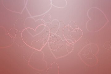 rose gold heart shape abstract background for lover, friendship and relationship.