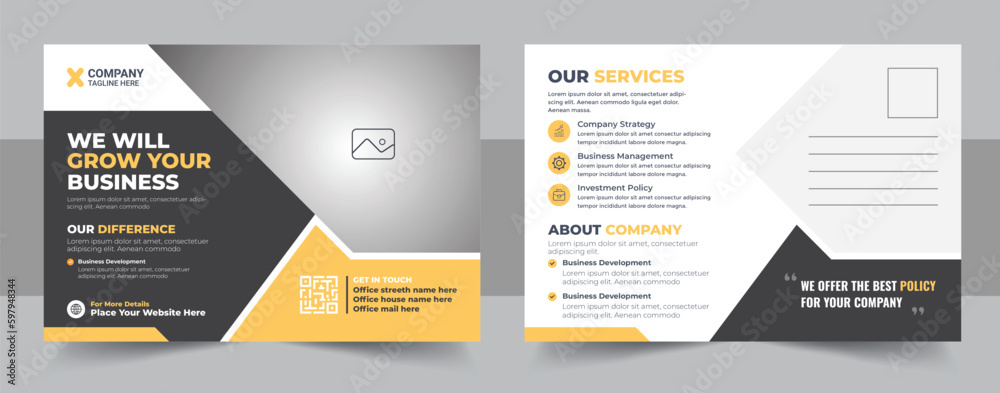 Wall mural creative corporate business modern postcard eddm design template, modern postcard eddm design