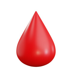 Obraz premium 3D Blood Drop Illustration Medical icon with Transparent Background