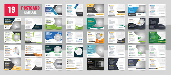 Corporate postcard design template Bundle, amazing and modern postcard design set, stylish corporate eddm postcard design template - obrazy, fototapety, plakaty