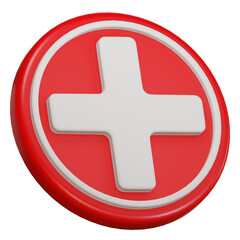 Fototapeta premium 3D Medical Cross Logo Illustration with Transparent Background