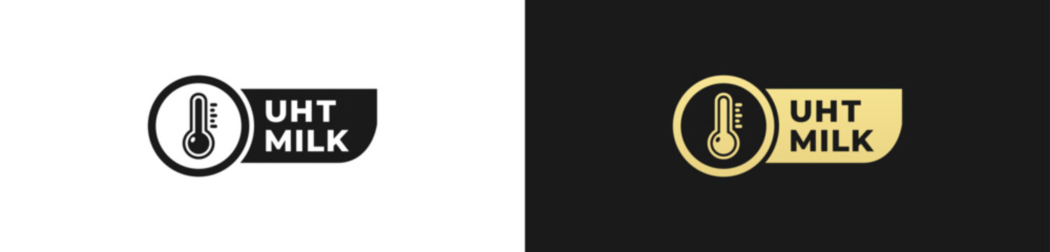 Best UHT Milk Label or UHT Milk Icon Vector Isolated in Flat Style. UHT Milk label for product packaging design element. Best UHT Milk icon for packaging design element.