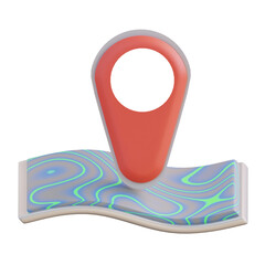 3d illustration map of camping location