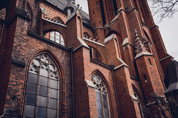 Architectural detail of the olds gothic cathedral in Europe 