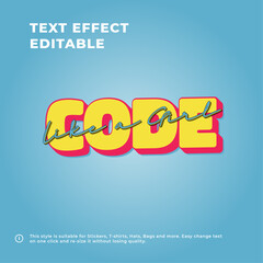 Code like a girl Sticker Illustration Vector Print	