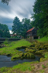 Fototapeta na wymiar Fluss, Landschaft bei Marktzeuln, Oberfranken, Bayern, 