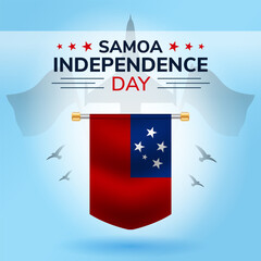 Samoa Independence day banner design template. Samoa flag national day celebrations