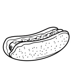 Hand draw hot dog hamburger illustration