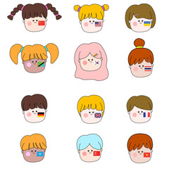 캐릭터_세계인의날_얼굴에 국기 페이스페인트