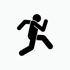 Fototapeta na wymiar Man Running Icon. Athletic, Escape Illustration as Trendy Symbol. Applied for Design and Sports Websites, Presentations or Mobile Applications - Vector. 