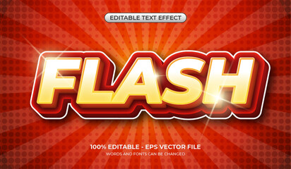 3d Flash Sale text effect with retro sunburst background. Editable gradient bold text effect template