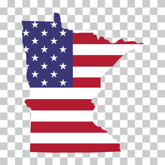 Minnesota map shape, united states of america. Flat concept icon symbol vector illustration