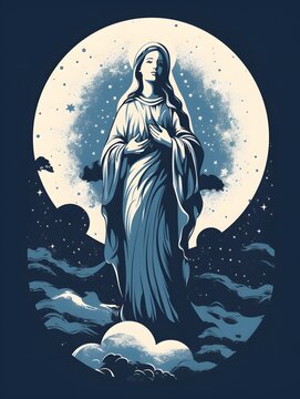 St. Mary the Virgin, the Mother of Jesus. Generative Ai.