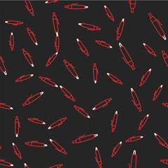 Line Pen icon isolated seamless pattern on black background. Vector