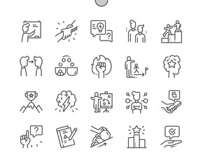 Mentoring. Tutorial and motivation. Mentor support. Homework. Pixel Perfect Vector Thin Line Icons. Simple Minimal Pictogram