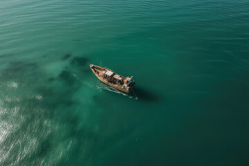 Fototapeta premium boat seen from a drone view