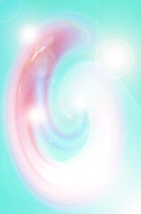 Fototapeta premium Abstract pink and white oval on a blue background. Fantasy image of unreal worlds, aura.
