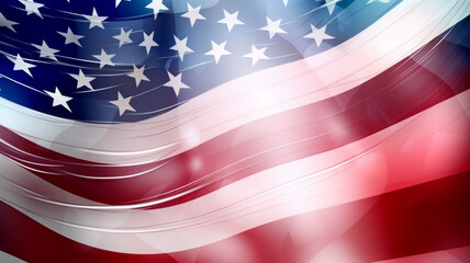 Memorial day, independence, 4th of July background with US flag created with generative ai tools.