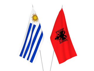 Republic of Albania and Oriental Republic of Uruguay flags