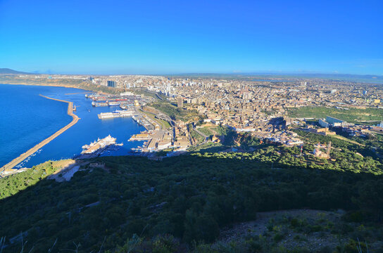 View of the Algerian port city of Oran in Algeria