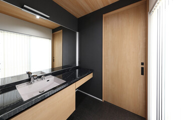 モダンなデザインの洗面所