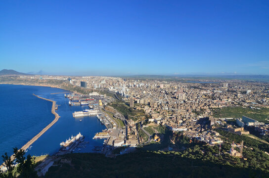 View of the Algerian port city of Oran in Algeria