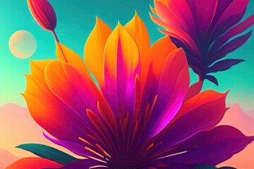 background with flowers Ai generative