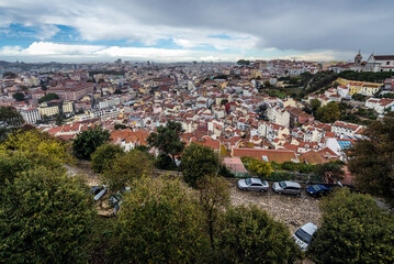 Fototapeta premium Cityscape of Lisbon city, view from Saint George Castle, Portugal