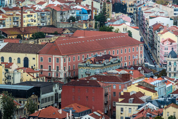 Senhor Jesus Dos Passos Do Desterro church, view from Saint George Castle in Lisbon city, Portugal