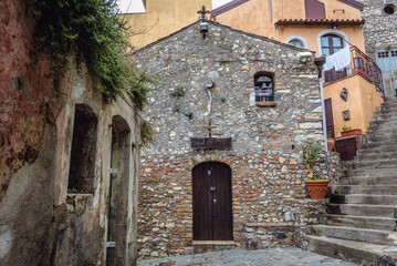 Fototapeta na wymiar Former small church in Castelmola town on Sicily Island, Italy