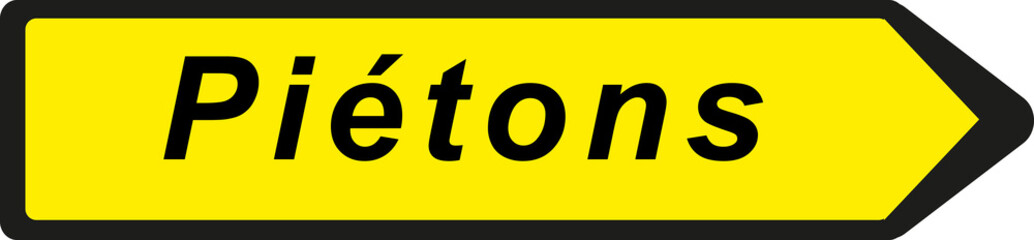 Panneau déviation pour piétons	