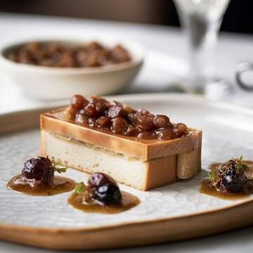 High quality food photography of Foie gras terrine w, generative ai