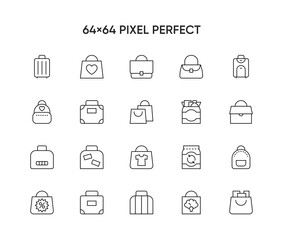 Bag icon set in thin line style
