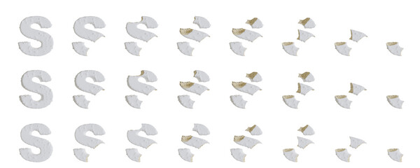 Milk cream with Almonds and Vanilla Ice Cream Bars S-shaped, 3D rendering