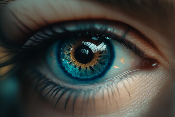 A close-up view of eyes reveals intricate details and unique beauty