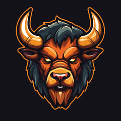 Bull Mascot Emblem Logo Design for E-sport