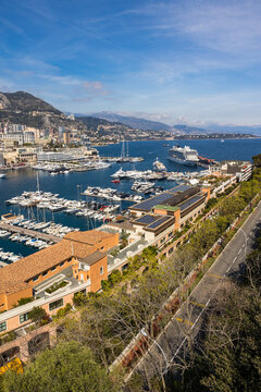 Panorama sur le Port Hercule depuis Monaco-Ville (le Rocher)