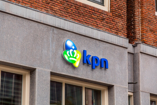 Logo signage of KPN, a Dutch landline and mobile telecommunications company