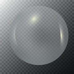 glass ball on transparent background