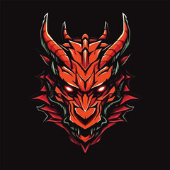Dragon Head Mascot Vector Logo Design