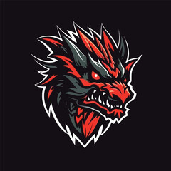 Dragon Head Mascot Vector Logo Design