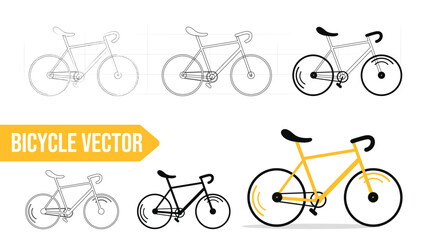 Obraz premium Plan et conception d'un vélo jaune, illustration vectorielle