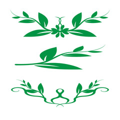  green plants icon design template vector