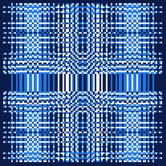 白色と藍色の長方形で構成した模様