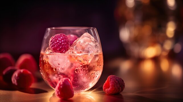Cocktail, Eis, Licht, Lillet, Wildberry, generative AI