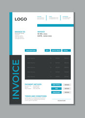 Invoice template design, billing cash voucher, money receipt cash memo layout design with mockup